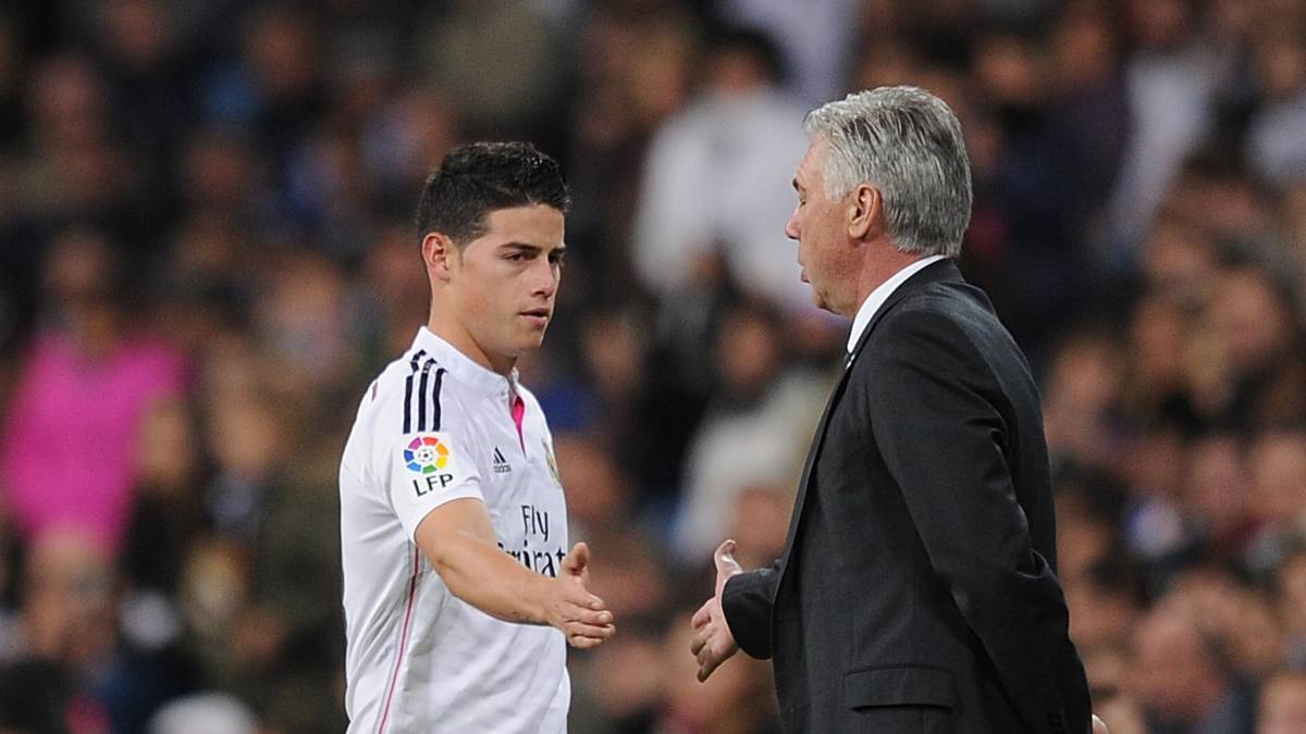 James Rodriguez and Carlo Ancelotti