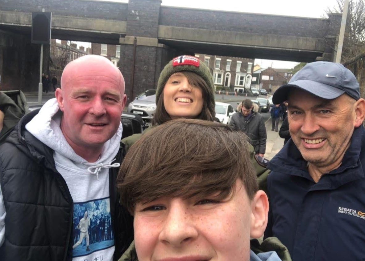 Mark Bowen pictured with son Liam, Hana and Jethro