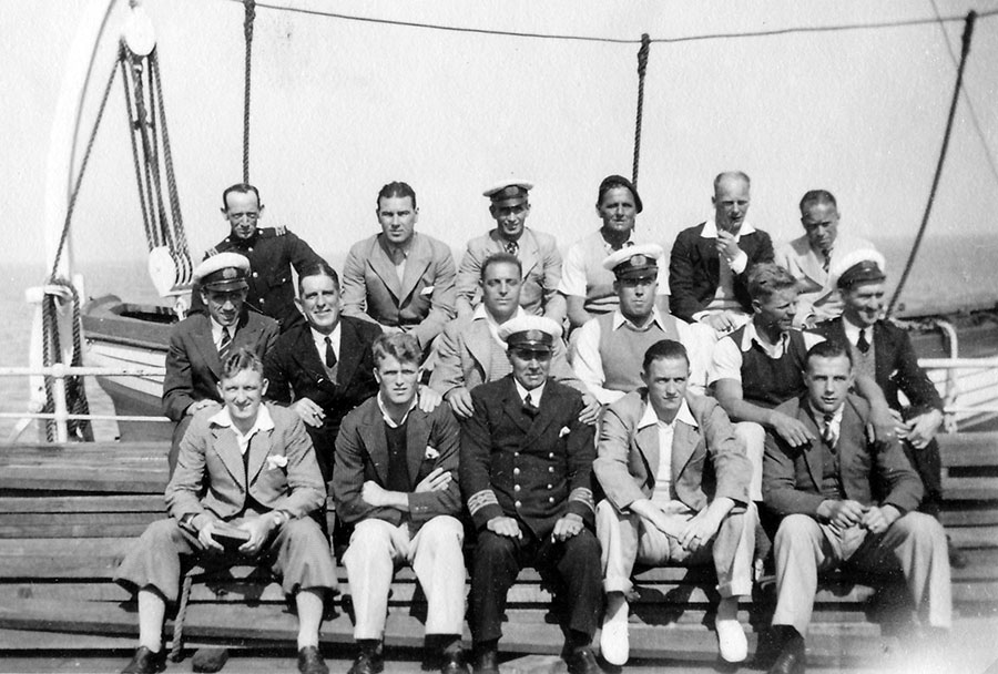 Ben Williams seated next to Dixie Dean sailing back